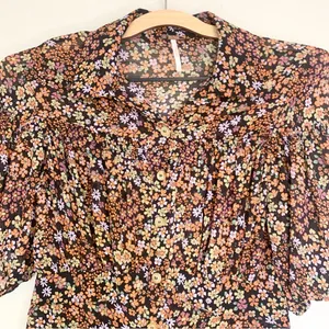Free People Bonnie Floral Chiffon Mini Dress Size XS thumbnail 9