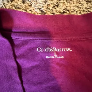 Croft & Barrow Womens Magenta 100% Cotton Open Front Cardigan‎ 3/4 Sleeve Large thumbnail 2
