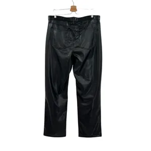 Abercrombie Curve Love Vegan Leather 90s Relaxed Pants Faux Leather Black 34 18L thumbnail 7
