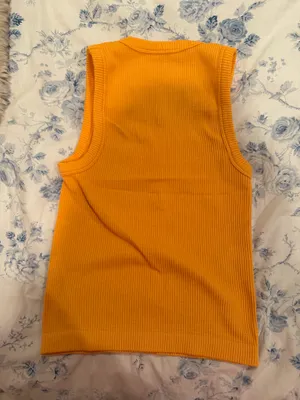 Old Navy Orange seamless fitted ribbed tank  thumbnail 2