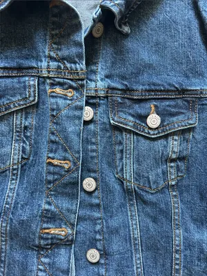 Old Navy Dark Blue Denim Jean Jacket thumbnail 3