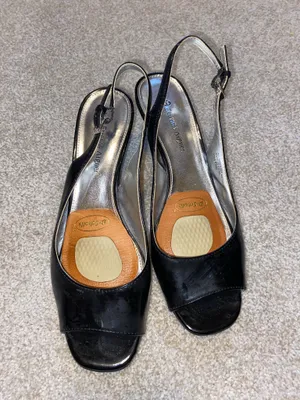 Etienne Aigner Peep Toe Slingback Heels Black 6.5 thumbnail 2
