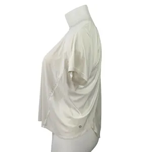 Lululemon Womens White Short Sleeve Overlap Back Activewear Tee T-shirt Top 12 thumbnail 2