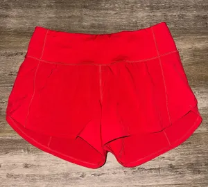 Lululemon Speed Up Shorts 4" Tall Red thumbnail 1