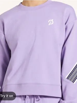 Peloton Cropped Light Purple Crewneck Sweatshirt Women’s Small thumbnail 1