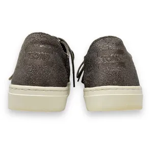 TOMS Lenox Pewter Metallic Leather Casual Lace Up Women's Sneakers Size 8.5 thumbnail 9