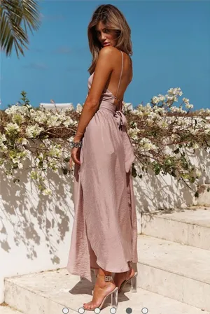 Hello Molly Mauve Halter Top With Two Slits thumbnail 4