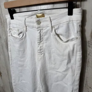 Mother High Waisted Looker Ankle Fray Whipping The Cream Skinny Jeans Womens 28‎ thumbnail 7