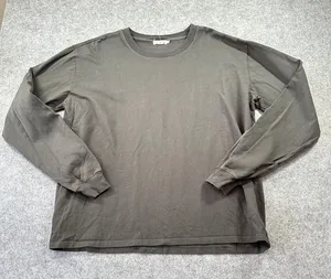 Good American Charcoal Grey Long Sleeve Cotton T-Shirt Size 3/4 L/XL Casual‎ Top thumbnail 1
