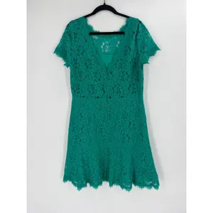 Diane von Furstenberg Fifi Dress‎ Womens Size 14 Green Lace V-Back Mini Cocktail thumbnail 6