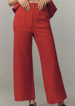 Anthropologie NWT The Colette Knit Crop Wide-Leg Pants by Maeve thumbnail 1