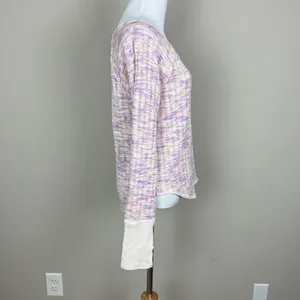 We The Free People Top Womens Medium Open Knit Spaced Out‎ Scoop Neck Thumbholes thumbnail 8