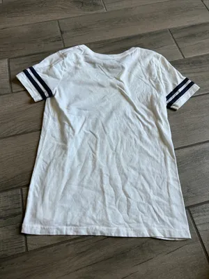 NFL cowboys White V-Neck Tee with Navy Star and Sleeve Stripes thumbnail 5
