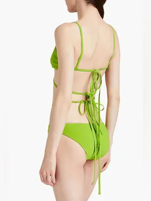 CHRISTOPHER ESBER Looped Tie cutout low-rise bikini briefs Bright green UK 6 thumbnail 3
