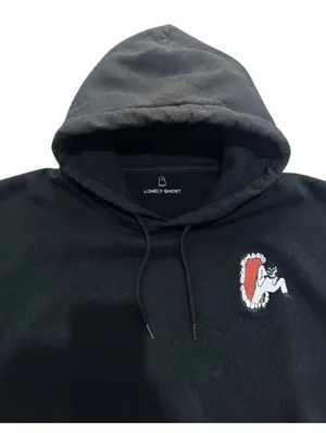 (RF) Lonely Ghost Indy Blue Severe Graphic Hoodie Black Sweatshirt Size XL thumbnail 5