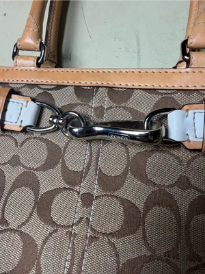 Coach Signature Hampton Buckle Belted Satchel Y2K Blue Leather Jacquard Bag thumbnail 13