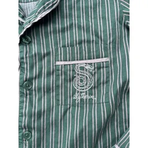 Slytherin Pajama Set Harry Potter x Pottery Barn Teen Size XS Green Button Down thumbnail 13