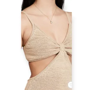 Beige Botany Knit Cut Out Maxi Dress Sand Taupe Size Small thumbnail 14