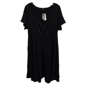 Torrid L 12 Black Sweetheart Rib Knit Fit Flare Dress Pockets NWT thumbnail 8