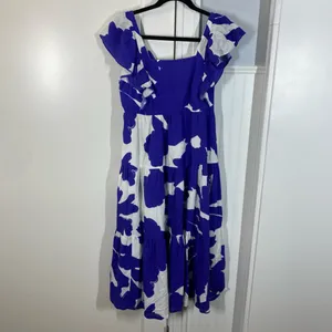 CROSBY‎ by Mollie Burch Eloise Tie Linen-Blend Midi Dress Aegean Bloom Size XS thumbnail 2