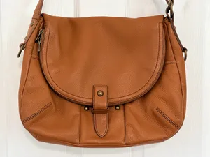 Lucky Brand Brown Leather Shoulder Bag Crossbody Boho Western Slouchy Vintage Style thumbnail 6