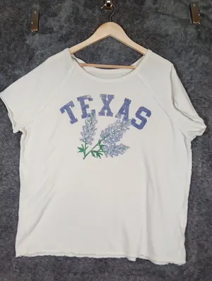 We The Free Texas Blubonet Graphic Tee Ivory Cotton Oversized Collegiate Relaxed thumbnail 2