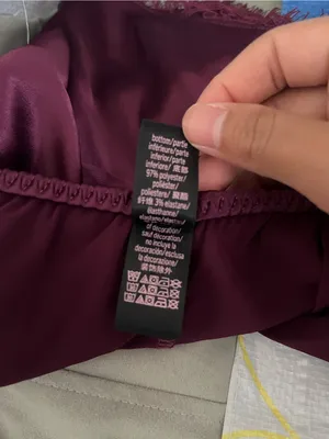 Victoria's Secret Burgundy Purple Satin Pajama Shorts Medium Lace Trim Sleepwear thumbnail 7