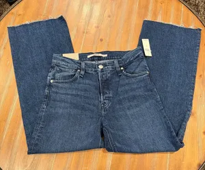 HUDSON Rosie High-Rise Wide Leg Crop Denim Jeans Lakeside Blue Women's US 27 NWT thumbnail 1