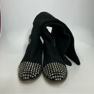 Kelsi Dagger tall black suede boots studded silver women’s size‎ 8 punk goth thumbnail 4