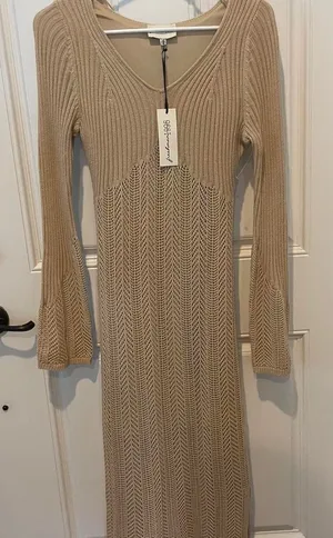 Knit Dress Tan thumbnail 5
