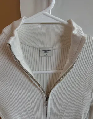 Cream Ribbed Abercrombie Zip Bodysuit thumbnail 3