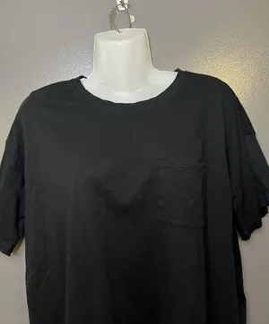 Christian Siriano New York Shirt Womens Medium Black Pocket Crew Neck Tee Top thumbnail 1