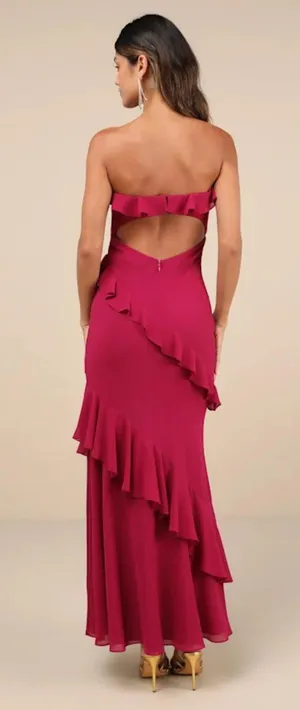 Strapless Ruffle Maxi Dress thumbnail 2