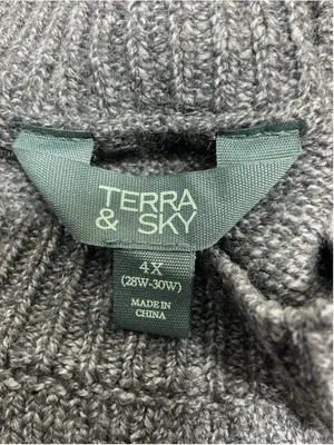 Womans NWT Terra & Sky Pullover Holiday Sweater 4X Gray Says Cheers thumbnail 6