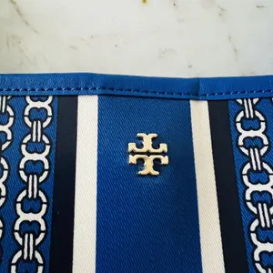 TORY BURCH Blue White Stripe Gemini Link Tote Bag thumbnail 5