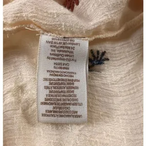 FREE PEOPLE Wild Flowers Embroidery Blouse Sz S Cream Crepe Boho Western Gypsy thumbnail 14
