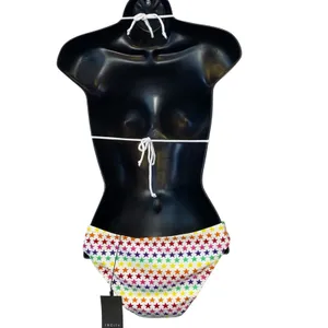 NWT Incity Bikini Set Rainbow‎ Star Print Small Triangle Top Cheeky Bottom thumbnail 4