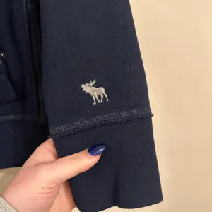 Abercrombie & Fitch Y2K Navy Sweatshirt Moto Jacket Size L thumbnail 6