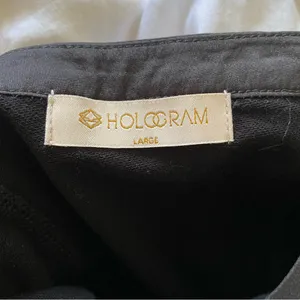 Hologram Black Mesh Side Athletic Top Short Sleeves Women's Size Large thumbnail 6