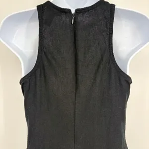 Future Collective‎ Midi Dress Women 4 Black Linen Blend Halter Neck Racerback thumbnail 7