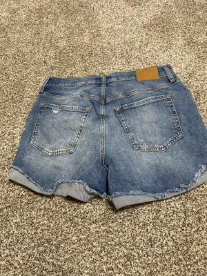 Aeropostale Blue Distressed Jean Shorts High-Waisted thumbnail 7