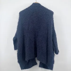 Zara Knit Womens Medium Open Front Cardigan‎ Sweater Fuzzy Blue Oversized thumbnail 4