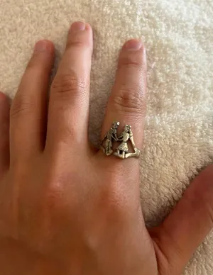 ring band sterling silver 925 beautiful unique size 7 1/2 thumbnail 1