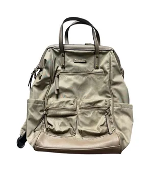 Tutilo New York Tan Khaki Nylon Backpack Tote Bag thumbnail 1