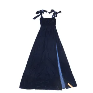 NWT Reformation Westerly in Danube Blue Velvet Maxi Tank Dress 0 $398 thumbnail 4