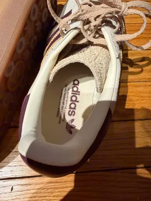 Adidas Gazelle Bold Leather Suede Platforms Burgundy Cream Maroon Sneakers Sz 8 white shoes thumbnail 7