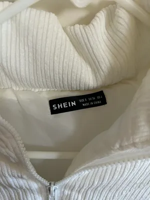 SheIn White Corduroy Puffer Jacket thumbnail 2