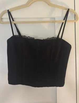 White Fox Corset Top Boutique Black thumbnail 1