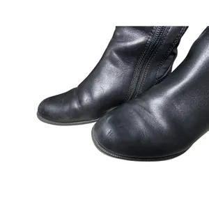 Anne Klein Black Leather Over The Knee Boots Mixed Media Flat Riding Boot 6.5 thumbnail 8