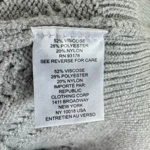 Truth By Republic Gray Plush Long Sleeve Crew Neck Chevron Pullover Sweater XS‎ thumbnail 5
